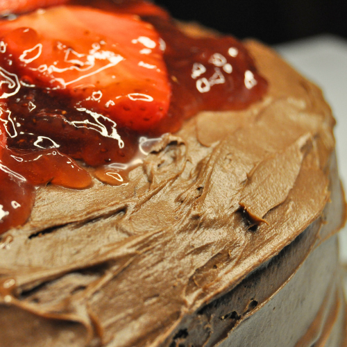 Valentine's Day Chocolate Strawberry Cake