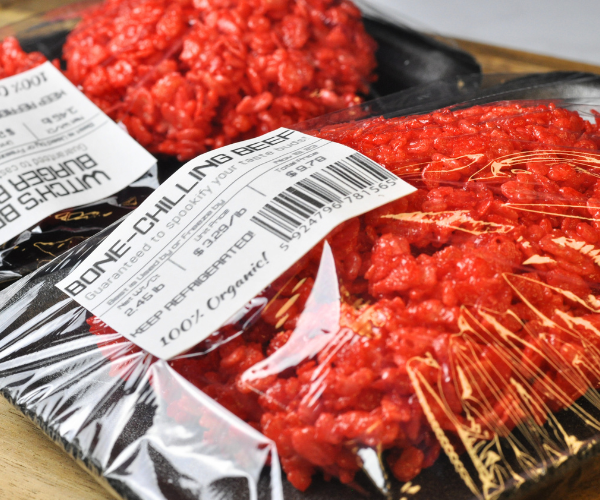 Halloween Raw Meat Rice Krispy Treats