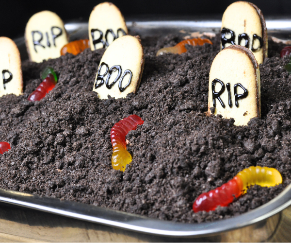 Spooky Halloween Graveyard Dirt Cake