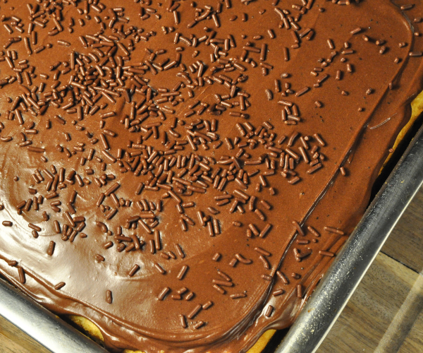 Viral Yellow Cake Mix with Chocolate Frosting Recipe